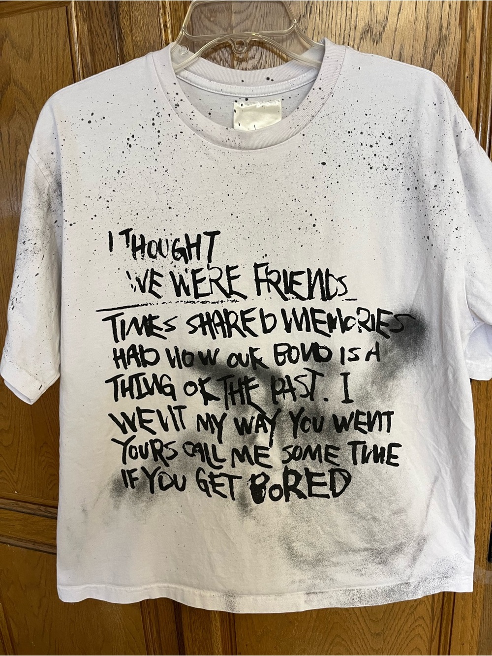 Shihai Kassoro Quote Tee Black White Poem Graphic Sz. M Unisex